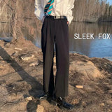 AIDASE  -  Summer Thin Men's Wide Leg Pants Loose Slimming Business Casual Style High Waist Trousers Polyester Blend Four Seasons Wear aidase-shop