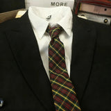 AIDASE  -  Korean Narrow 6cm Black Striped Plaid Neck Ties For Men Autumn Winter Thick Tie Cotton Linen Solid Green Neckties Casual Cravat aidase-shop