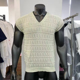 AIDASE  -  Summer Men Knit Sports Vest Sexy Hollow Out V-neck Sleeveless Tank Tops Casual Loose Mesh Knitted Waistcoat Tshirts Streetwear aidase-shop