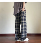 AIDASE  -  Men's Plaid Casual Pants Loose Straight Hong Kong Style Spring Autumn New Fashion Comfortable Breathable Men's Trousers aidase-shop
