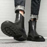 47.52Aidase Autumn New Chelsea Boots for Men Black Boots Platform Shoes Fashion Ankle Boots Winter Slip on Men Shoes New Botines Mujer aidase-shop