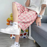AIDASE  -  New Korean Fashion Plaid Casual Men's Shorts Summer Hip Hop Streetwear Bermudas Hawaii Beach Gym Y2K Baggy Shorts Man aidase-shop
