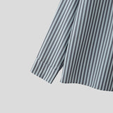 AIDASE  -  Men Shirt Striped Printing Patchwork Lapel Long Sleeve Men Clothing Loose Streetwear Fashion Casual Camisas Tops aidase-shop