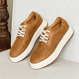 Aidase New Brown Casual Shoes Classic Frosted Leather Men Soft Loafers Men Flats Comfortable Driving Shoes Lace Up Loafers Moccasins aidase-shop