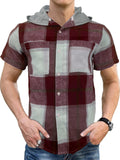 AIDASE  -  Plaid shirt Men's fall fashion junior high school jacket casual loose single breasted small pocket hooded long-sleeved shirt aidase-shop