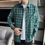 Aidase Spring Plaid Shirt Men Fashion Retro Casual Shirt For Men Clothing Harajuku High Quality Long Sleeve Male Fashion Tops aidase-shop