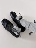 AIDASE  -  Women's French Style Vintage Ballet Flats Mary Jane Lace up Bowknot Driving Moccasins Office Work Casual Slip on Shoes aidase-shop