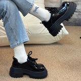 AIDASE  -  Spring Platform Thick Bottom Women JK Mary Jane Shoes Concise Lace Up Shoes Vintage Elegant British Style Shoes aidase-shop