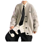 AIDASE  -  Fall Winter V-Neck Knitted Sweater Cardigan Men's Solid Color Casual Style Lazy Fashion Outerwear Comfortable Soft Material aidase-shop