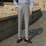 Aidase Casual High Waist Straight Striped Pants Men's Versatile Business Formal Trousers Pant For Man Italian Men's Social Trousers aidase-shop