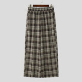 AIDASE  -  Men Plaid Pants Elastic Waist Joggers Loose Casual Trousers Men Streetwear 2025 Korean Style Fashion Male Wide Leg Pants aidase-shop