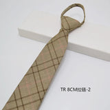 AIDASE  -  British Style Fashion TR Fabric Plaid Neck Ties For Men Formal Brown Khaki Wool Clip Tie Luxury Soft Free Knot Lazy-tie Cravat aidase-shop