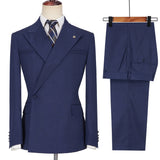 Aidase Formal Men Suits Fashion Peak Lapel One Button 2 Piece Business Casual Groom Wedding Tuxedo Slim Fit Male Suit Blazer Pants aidase-shop