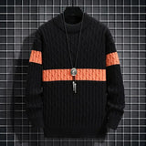 AIDASE  -  Ethnic Style Sweater Men's Winter Korean Retro High-end High Street Striped Knit Sweater Oversized Casual Pullover Thread Jacket aidase-shop