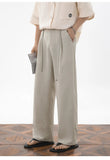 AIDASE  -  Mens Cropped Linen Blend Dress Pants Casual Drawstring High Waist Breathable Suit Trousers Japanese Clean Fit Straight Trousers aidase-shop