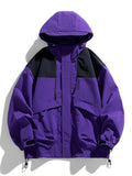 Aidase Spring Autumn Casual Jacket Men/Women Korean Fashion Patchwork Outdoor Unisex Couples Loose Coat Hooded Windbreaker Jackets