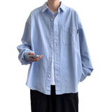 AIDASE  -  Hong Kong Style Plaid Long Sleeve Shirt Men Handsome High End Sensation Trendy Brand Japanese Style Inner Wear Autumn Student aidase-shop
