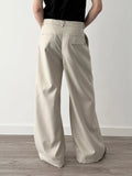 AIDASE  -  Men's Double Pleated Suit Pants Casual Loose Wide Leg Trousers Spring Autumn Cleanfit Soft Korean Old Money Style Drape Pants aidase-shop