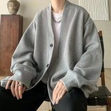 AIDASE  -  Cardigan hoodie men's spring and autumn black loose heavyweight outerwear fashion brand new high-end spring and autumn casu aidase-shop