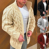 40.46Aidase New Mens Autumn Winter Sweater Long Sleeve Standing Collar Twisted Jacquard Men's Casual Cardigans aidase-shop