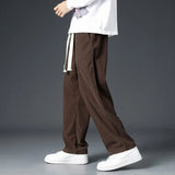 AIDASE  -  Men's Corduroy Drawstring Casual Pants Heavyweight Loose Wide Leg Straight Sweatpants Draped Trousers aidase-shop