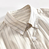 AIDASE  -  Summer Cotton Striped Shirt Men's Artistic Pinstripe Lapel Casual Short-sleeved Shirt Korean Fashion Exquisite Trend Solid Top aidase-shop