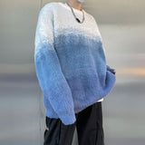 Aidase winter fits men 2024 Men Autumn Winter New Imitation Mink Sweater Top Male Gradient Round Neck Jumpers Mens Long Sleeve Warm Knitted Tops aidase-shop