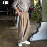 AIDASE  -  Men's Old Money High Waist Pleated Wide Leg Dress Pants Casual Loose Suit Trousers aidase-shop