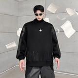 Aidase Darkwear Hollowed Out Mesh Design Long Sleeve Men Sweatshirt New Autumn Korean Fashion Long Sleeve Male Tops aidase-shop