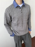 AIDASE  -  Retro Japanese Sle Long Sve Knitted Sweater Men Women Spring Autumn Versatile Striped Patchwork Twist Knitwear aidase-shop