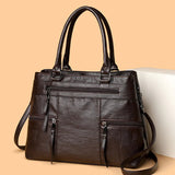 AIDASE  -  Urban Simple Style Large Capacity Soft Leather Handbag Commuter Single Shoulder Crossbody Bag Quality Feel Tote Bag aidase-shop