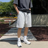 AIDASE  -  Korean Style Men's Casual Shorts Solid Color New Summer Straight Cleanfit Bottom Wide Leg Loose Male Trousers Simple
