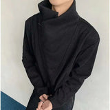 AIDASE  -  2025 Deconstructive Design Men Twill Jacket Solid Color Long Sleeve Zipper Korea Fashion Darkwear Male Tops aidase-shop