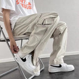 Aidase Zipper Cargo Pants Men Parachute White Cargo Trousers Male Hip Hop Streetwear Vintage Loose Casual Safari Style 5XL
