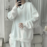 Hoodies Jacquard Sweatshirt Mens White Pullover Streetwear Casual Fashion Clothes Mens Oversized Korean Harajuku T Shirt aidase-shop
