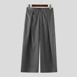 AIDASE  -  Men Striped Pants Loose Button Joggers Casual Wide Leg Trousers Men Streetwear Pleated Fashion Leisure Long Pants S-5XL aidase-shop