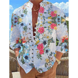 Aidase Spring Autumn 3D Print Shirts Men's Long-Sleeved Stand-Up Collar Casual Shirt Cardigan Fashion Tops Streetwear Clothing For Men