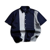 AIDASE  -  Men's Color Block Textured Knit Short Sleeve Shirt aidase-shop