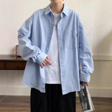AIDASE  -  Hong Kong Style Plaid Long Sleeve Shirt Men Handsome High End Sensation Trendy Brand Japanese Style Inner Wear Autumn Student aidase-shop