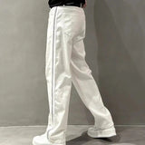 AIDASE  -  Autumn New Style Jeans Men's Trendy Loose Side Strip Webbing Straight Pants for Youth Versatile Washing Wide-leg aidase-shop