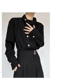 AIDASE  -  New Chinese Retro Design Niche Shirt Korean Style Fashion Trend Irregular High-end Shirt Neckline Chic Jacket Men Aesthetic aidase-shop