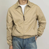 AIDASE  -  Classic Khaki Spring Autumn New Arrival Thin Zipper Workwear Jacket Washed Collar Zipper Leisure Polyester Fabric Coat for Men aidase-shop