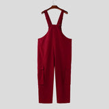 AIDASE  -  Men Jumpsuits Solid Color Sleeveless Straps Rompers Men Pants Streetwear Loose 2025 Fashion Casual Suspenders Overalls aidase-shop