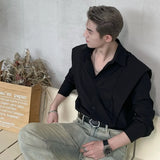 Aidase Spring Autumn Square Collar Simple Splicing Sun Protection Shirt Men's Handsome Loose Casual High Street Shirts Outerwear Tops aidase-shop