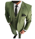 Aidase 2025 Latest Coat Pant Designs Green Men Suit Slim Fit 3 Piece Tuxedo Groom Style Suits Custom Prom Party Blazer Terno aidase-shop