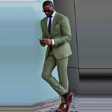 Aidase Men Set Green Single Button Party Two Piece (Jacket + Pants) 2024 Formal Wedding Dress Suit Blaizer Masculino