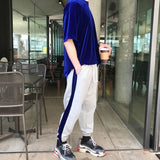 Aidase Mens T-Shirt Gold Velvet Casual T-Shirt Spring Autumn Fashion Personality Streetwear All-Match Solid Color Tops Men'S Clothing aidase-shop