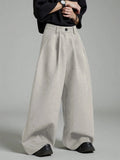 AIDASE  -  Loose Fit Men's Casual Pants with Pockets Pleated Slimming Daily Simple Style Pure Color Imported from Mainland China aidase-shop