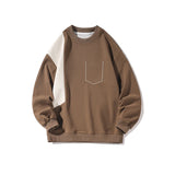 Aidase Korean Style Sweatshirt for Men Fashion New Colour Blocking Sweatshirt Round Neck Sweatshirt Casual Sports Loose Unisex Clothing aidase-shop