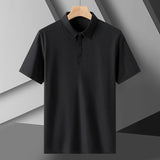 AIDASE  -  White ort Sve  irt Ice Silk Spor Qui Dry f Sve Summer T-irt for Men with Cuff Stand Fit Non Iron aidase-shop